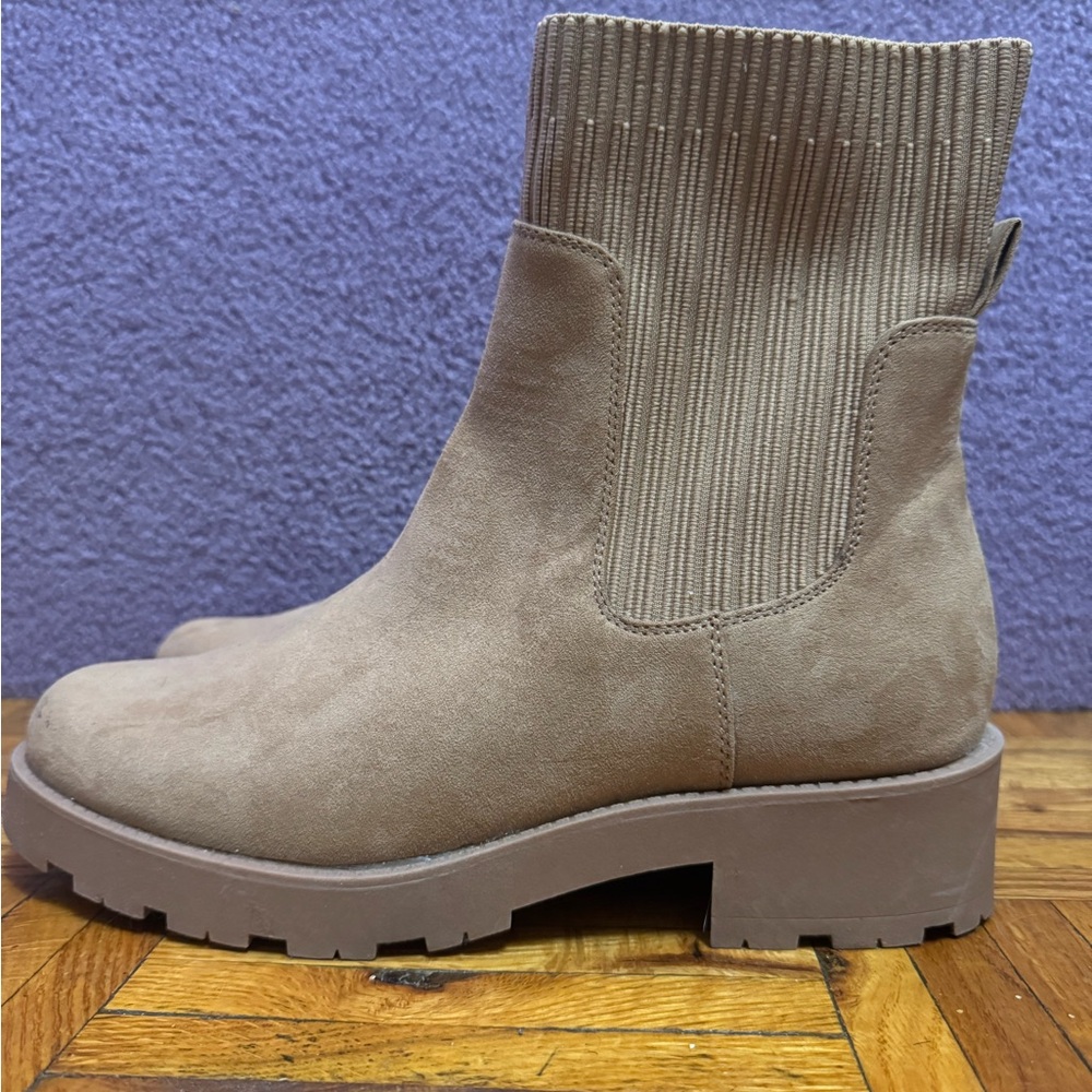 Old Navy Suede Tan Ankle Booties